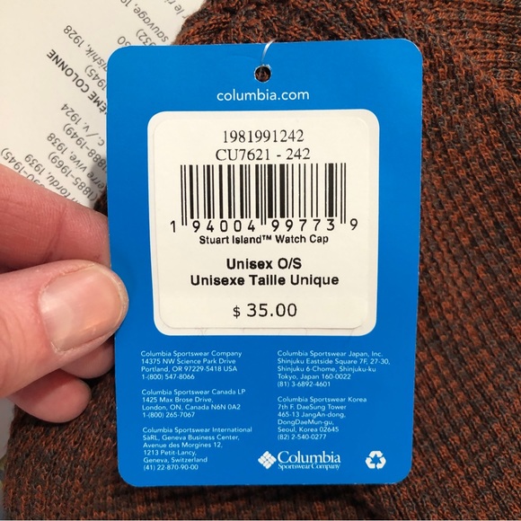 Colombia Omni Heat beanie hat super warm heather rust and slate gray o/s unisex - Picture 4 of 7